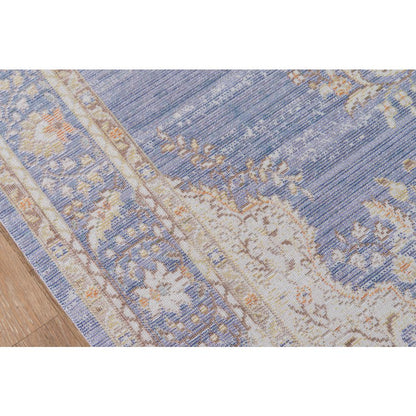 Traditional Rectangle Area Rug, Periwinkle, 7'10" X 10'6"