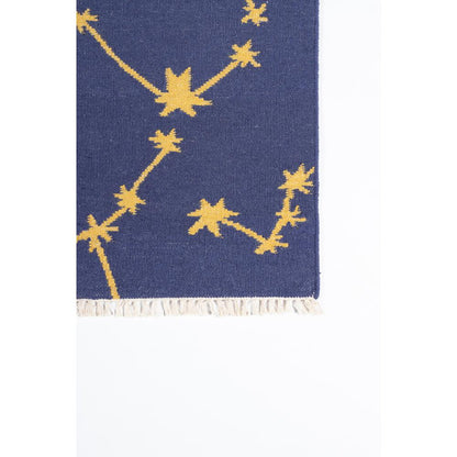 Contemporary Rectangle Area Rug, Navy, 7'9" X 9'9"