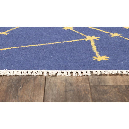 Contemporary Rectangle Area Rug, Navy, 7'9" X 9'9"