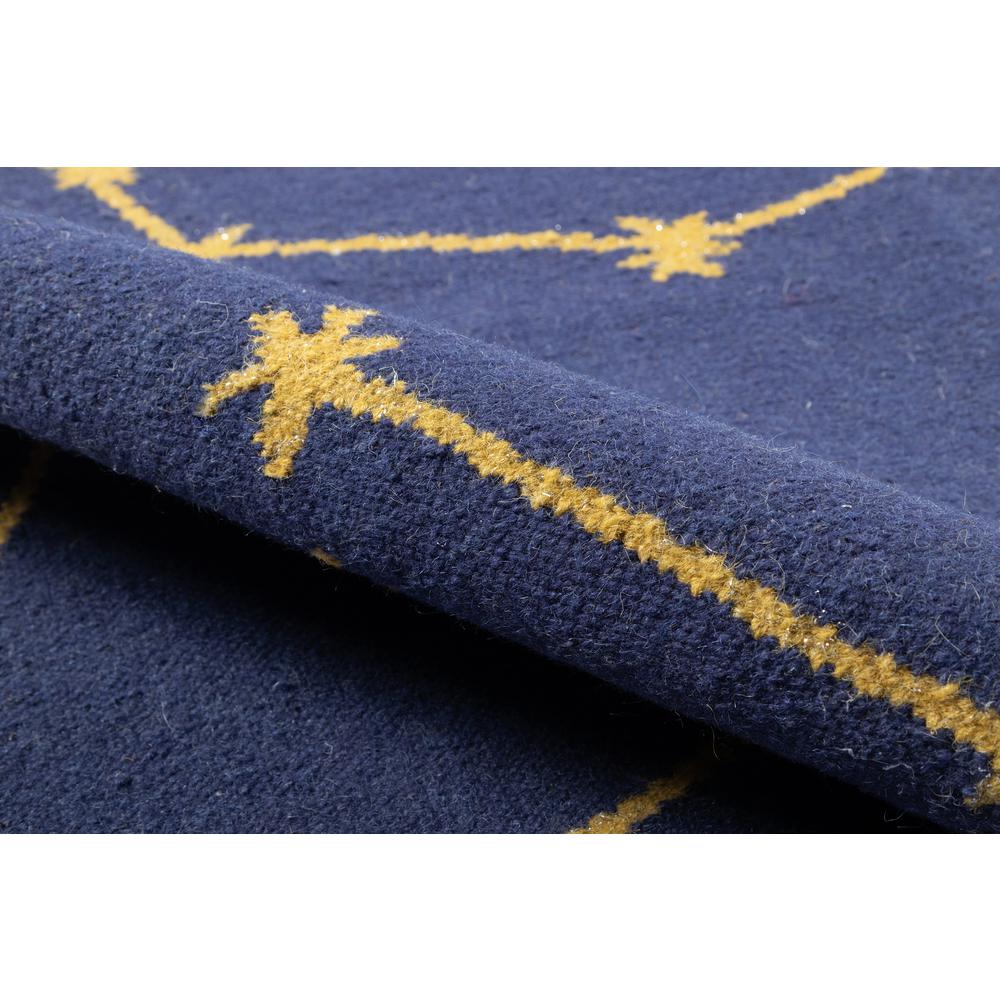 Contemporary Rectangle Area Rug, Navy, 7'9" X 9'9"