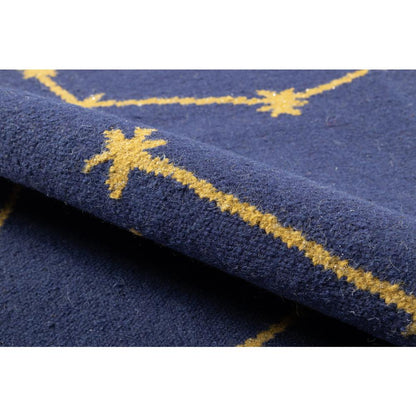 Contemporary Rectangle Area Rug, Navy, 7'9" X 9'9"