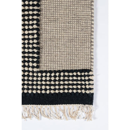 Contemporary Rectangle Area Rug, Black, 7'9" X 9'9"