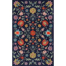 Casual Rectangle Area Rug, Navy, 8' X 10'