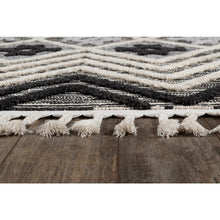 Contemporary Rectangle Area Rug, Black, 5'3" X 7'6"