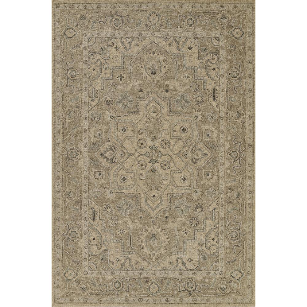 Traditional Rectangle Area Rug, Taupe, 9' X 12'