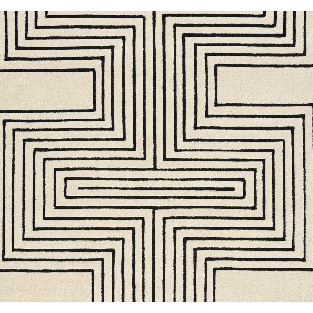 Contemporary Rectangle Area Rug, White, 8' X 10'