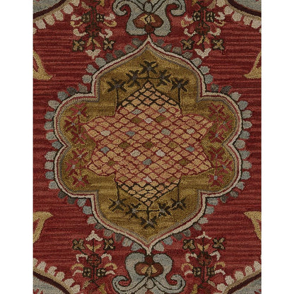 Traditional Rectangle Area Rug, Red, 7'6" X 9'6"