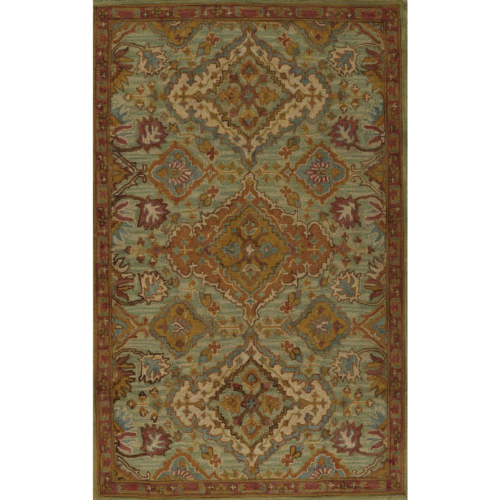 Traditional Rectangle Area Rug, Blue, 7'6" X 9'6"
