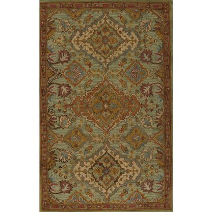 Traditional Rectangle Area Rug, Blue, 7'6" X 9'6"
