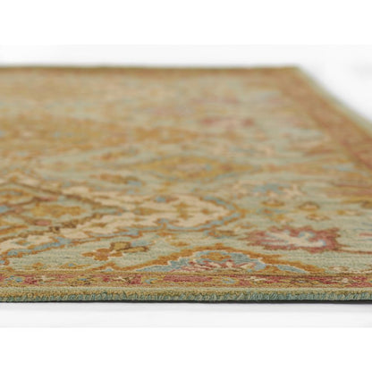 Traditional Rectangle Area Rug, Blue, 7'6" X 9'6"