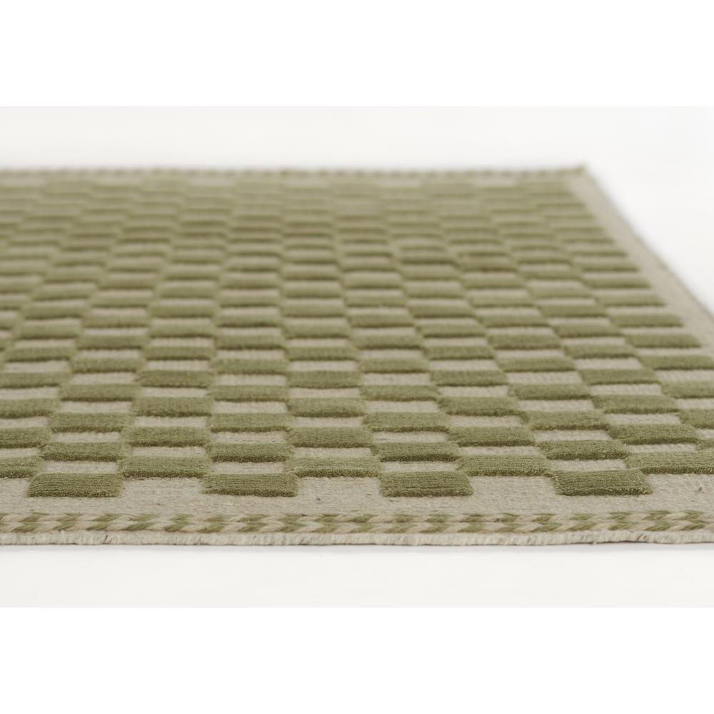 Contemporary Rectangle Area Rug, Green, 6'3" X 9'