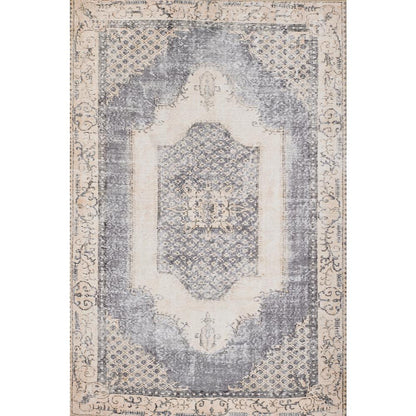 Traditional Rectangle Area Rug, Denim, 5' X 7'6"
