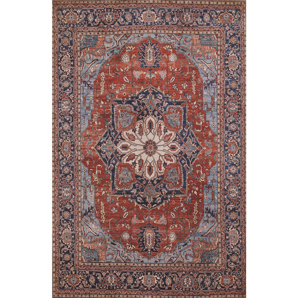 Traditional Rectangle Area Rug, Red, 5' X 7'6"
