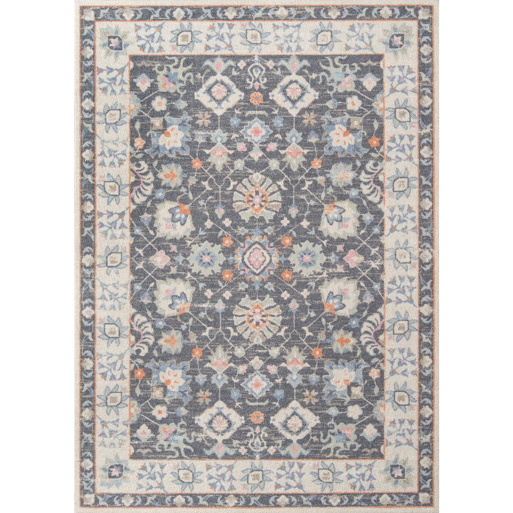 Traditional Rectangle Area Rug, Charcoal, 7'9" X 9'10"