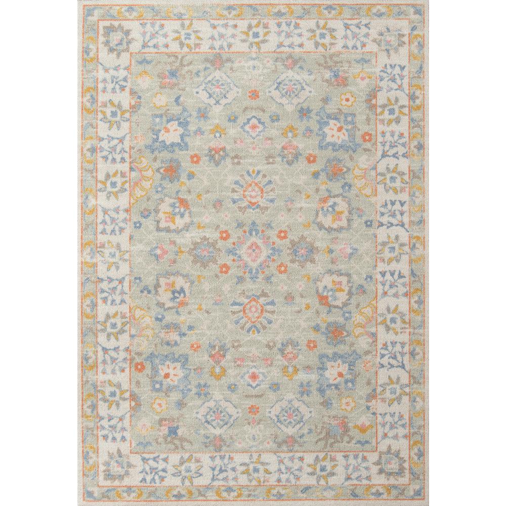 Traditional Rectangle Area Rug, Light Blue, 7'9" X 9'10"