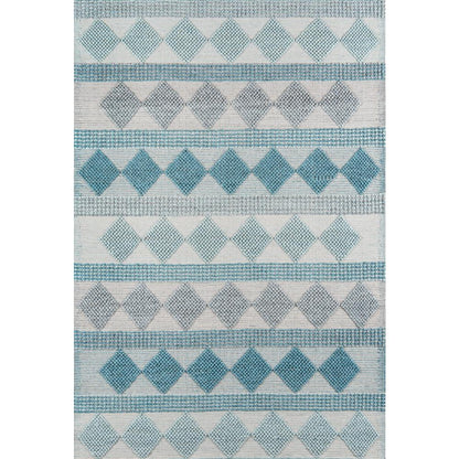 Contemporary Rectangle Area Rug, Blue, 7'9" X 9'9"
