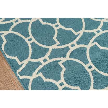 Contemporary Rectangle Area Rug, Blue, 6'7" X 9'6"