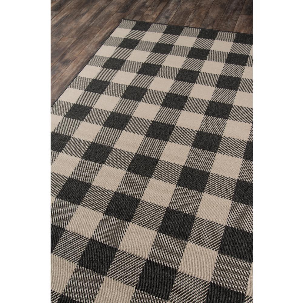Modern Rectangle Area Rug, Charcoal, 6'7" X 9'6"
