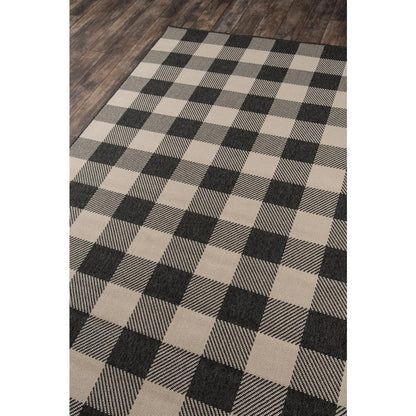 Modern Rectangle Area Rug, Charcoal, 6'7" X 9'6"