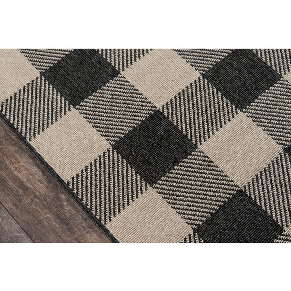 Modern Rectangle Area Rug, Charcoal, 6'7" X 9'6"
