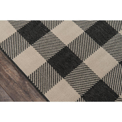 Modern Rectangle Area Rug, Charcoal, 6'7" X 9'6"