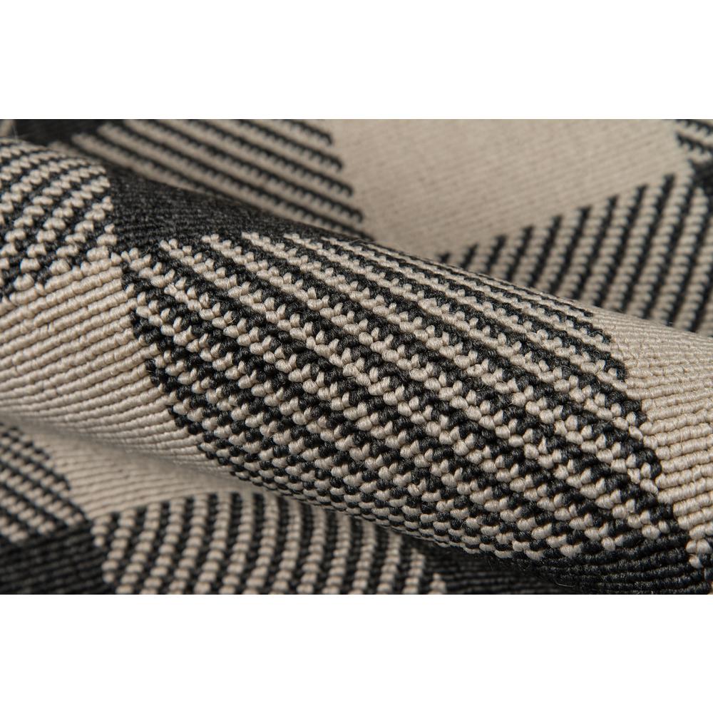 Modern Rectangle Area Rug, Charcoal, 6'7" X 9'6"