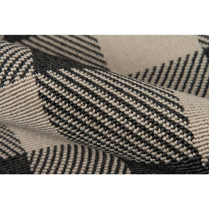 Modern Rectangle Area Rug, Charcoal, 6'7" X 9'6"
