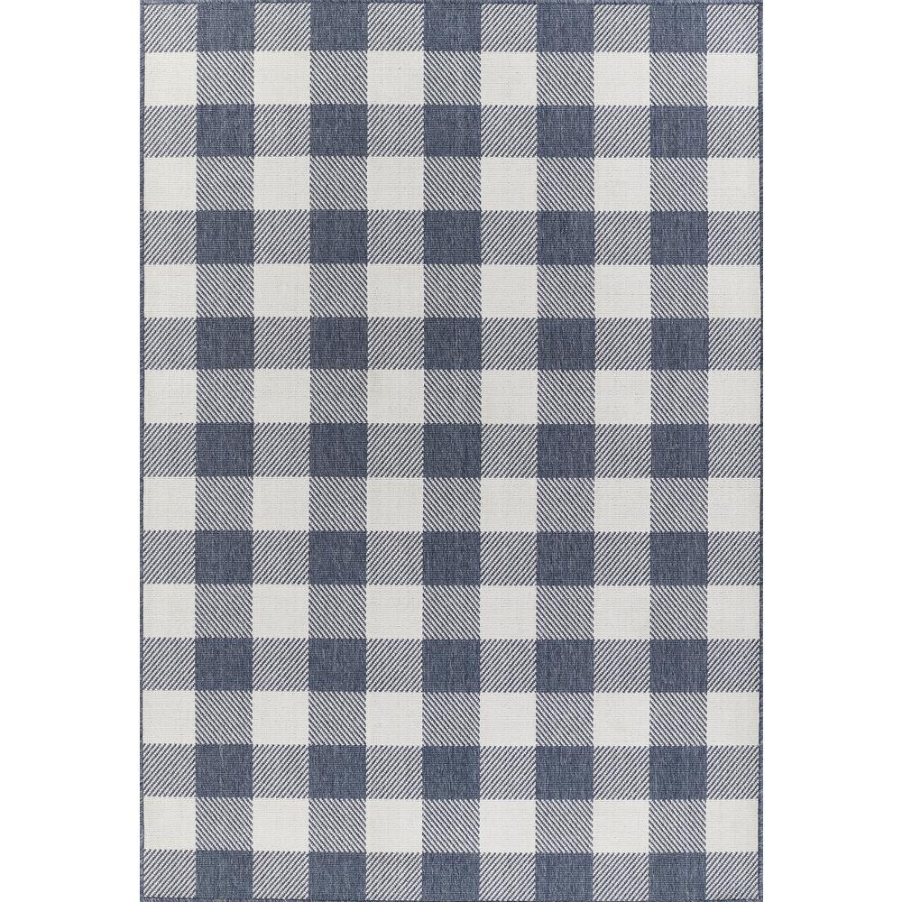 Modern Rectangle Area Rug, Denim, 6'7" X 9'6"