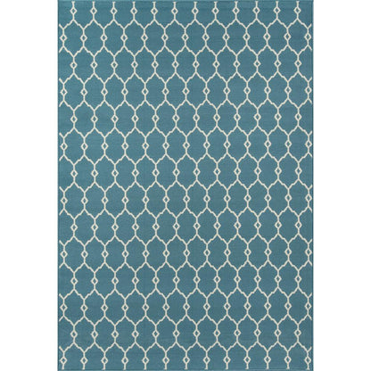 Contemporary Rectangle Area Rug, Blue, 6'7" X 9'6"