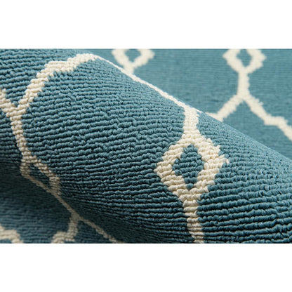 Contemporary Rectangle Area Rug, Blue, 6'7" X 9'6"