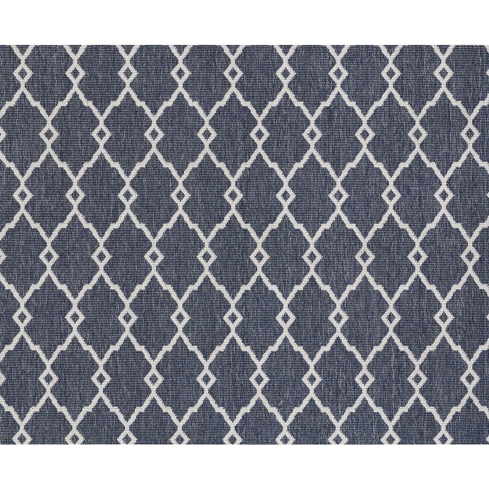 Contemporary Rectangle Area Rug, Denim, 6'7" X 9'6"