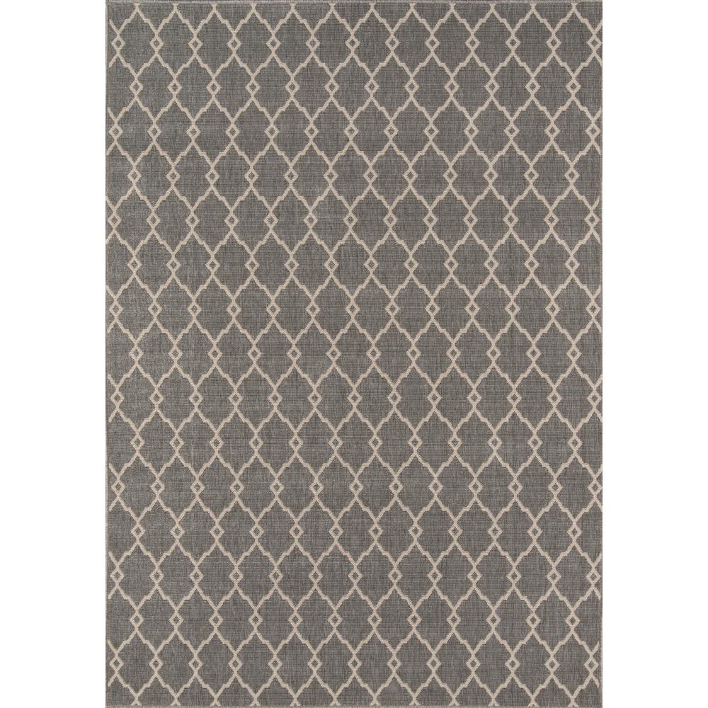 Contemporary Rectangle Area Rug, Grey, 6'7" X 9'6"