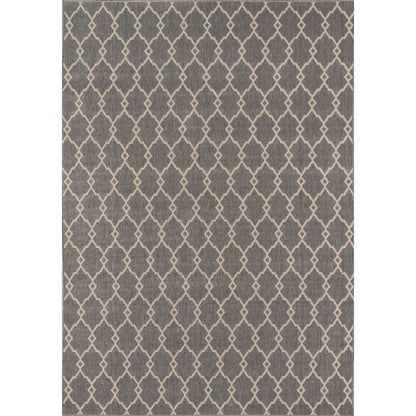 Contemporary Rectangle Area Rug, Grey, 6'7" X 9'6"