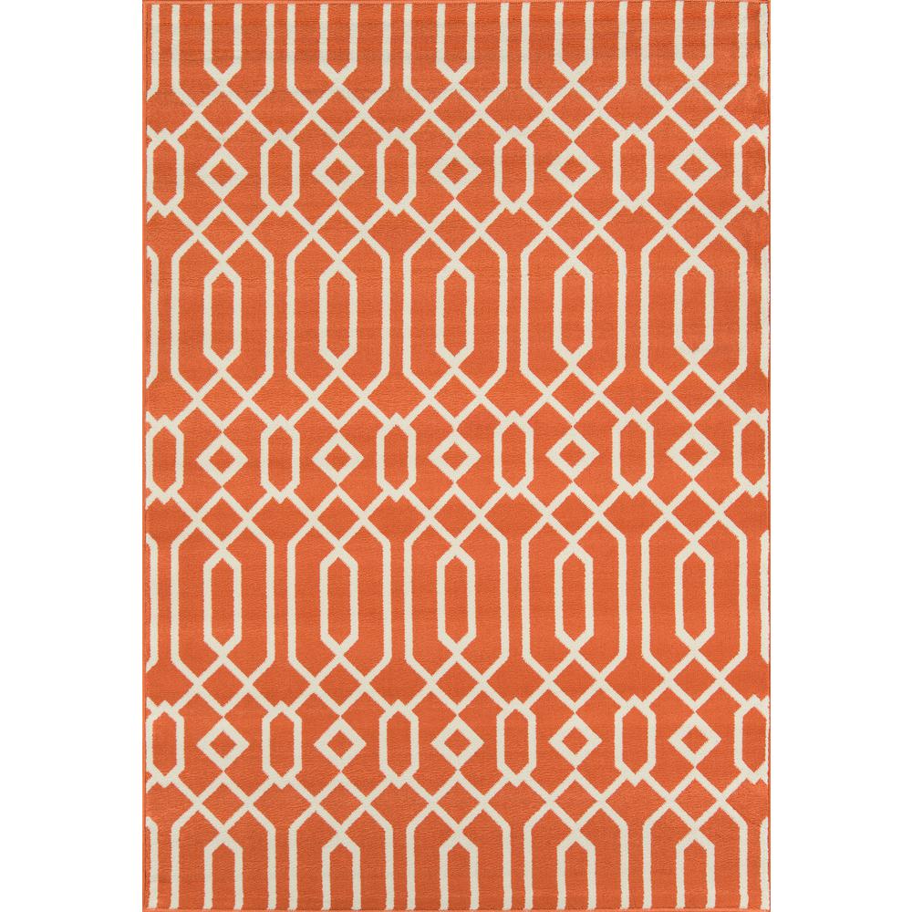 Contemporary Rectangle Area Rug, Orange, 6'7" X 9'6"