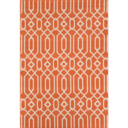 Contemporary Rectangle Area Rug, Orange, 6'7" X 9'6"