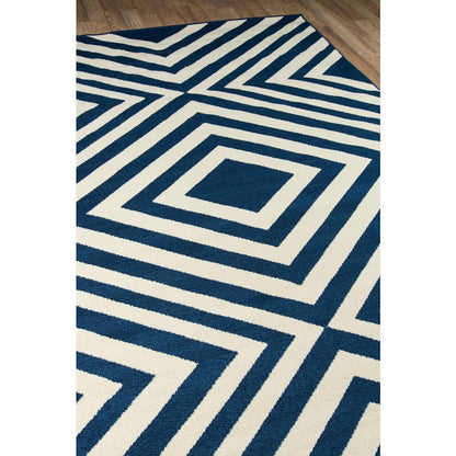 Contemporary Rectangle Area Rug, Navy, 6'7" X 9'6"