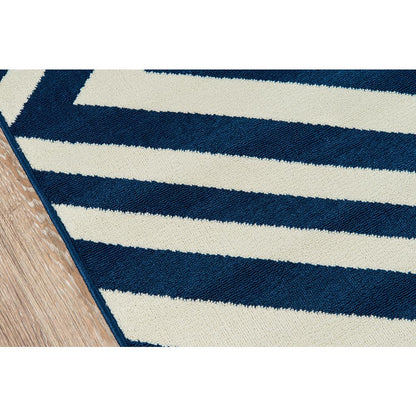 Contemporary Rectangle Area Rug, Navy, 6'7" X 9'6"