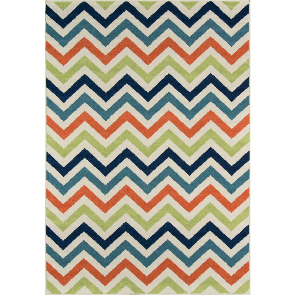 Contemporary Rectangle Area Rug, Multi, 6'7" X 9'6"