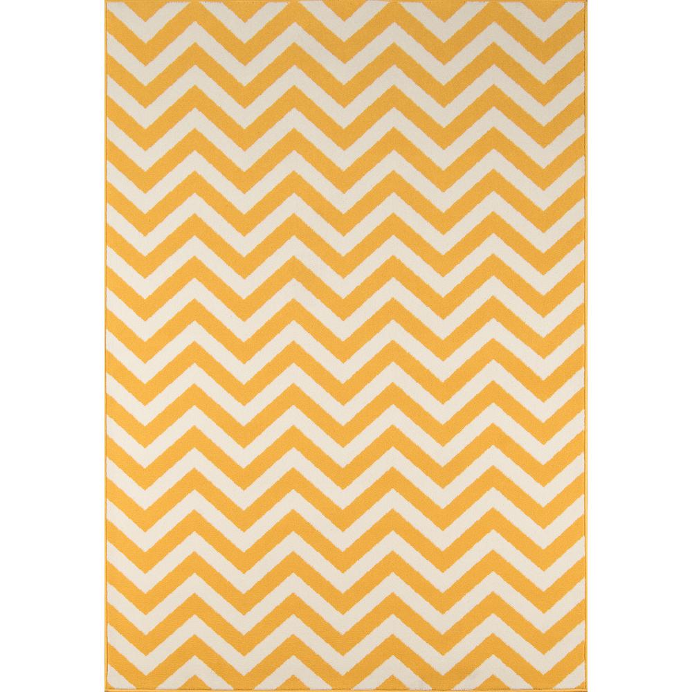 Contemporary Rectangle Area Rug, Yellow, 6'7" X 9'6"