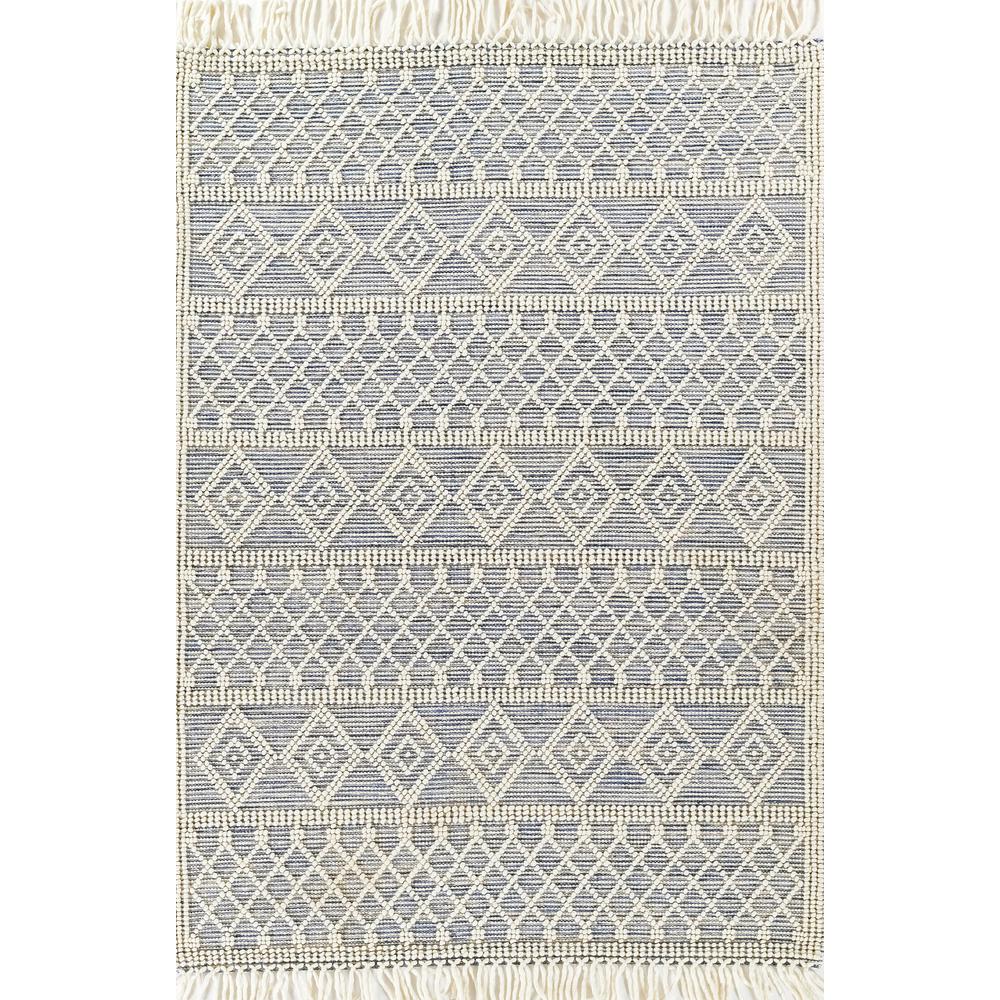 Contemporary Rectangle Area Rug, Blue, 8' X 10'