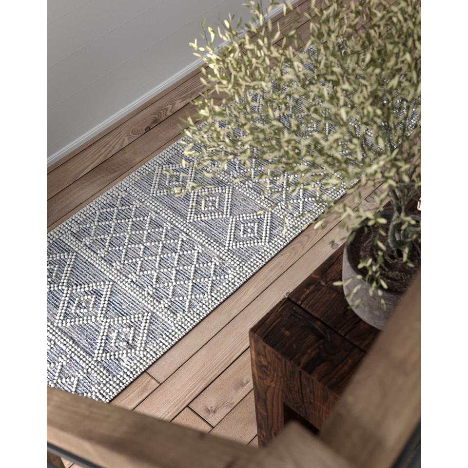 Contemporary Rectangle Area Rug, Blue, 8' X 10'