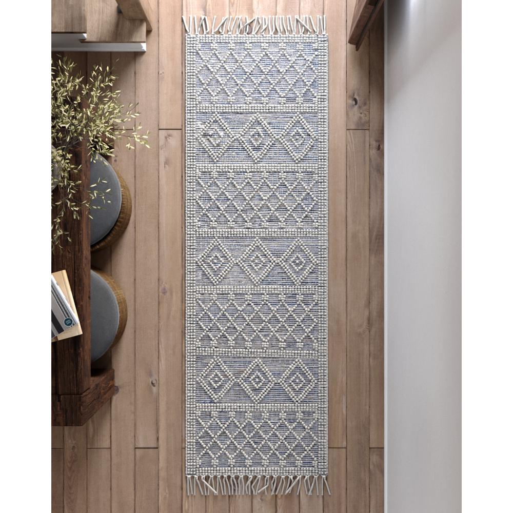 Contemporary Rectangle Area Rug, Blue, 8' X 10'