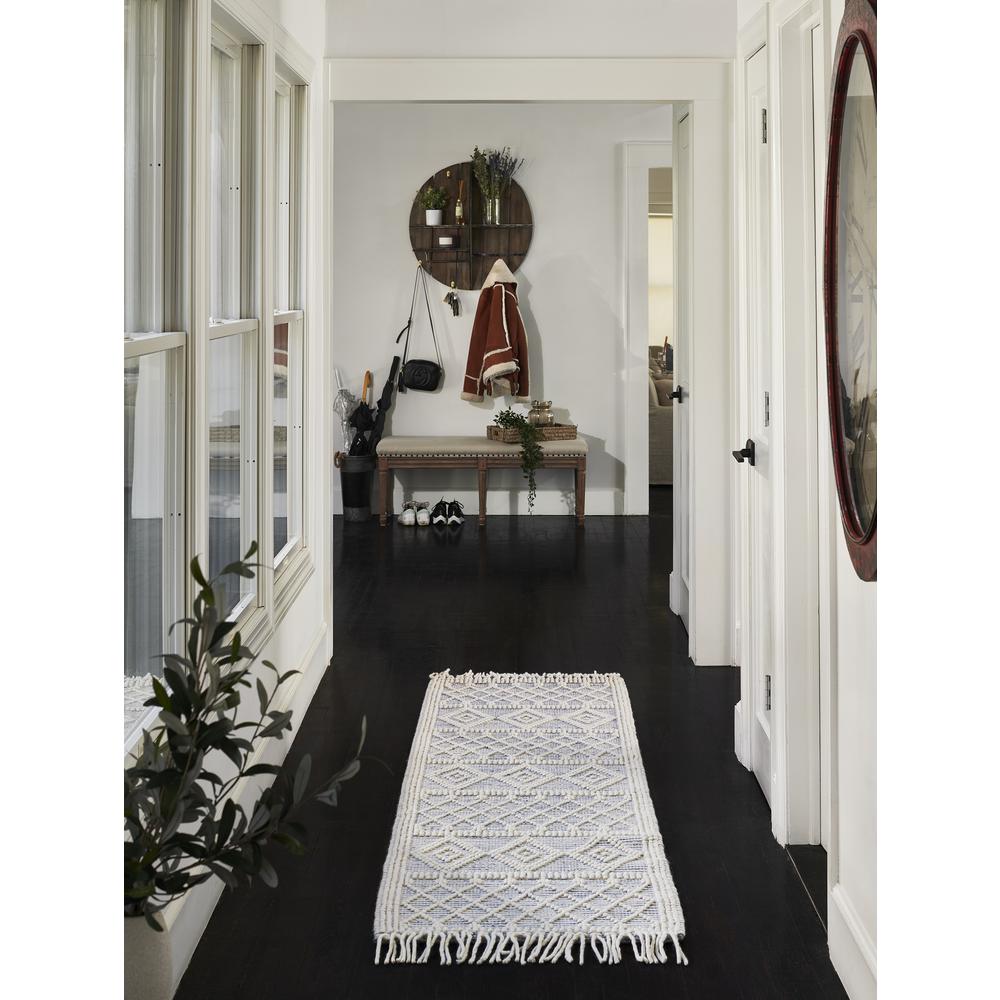 Contemporary Rectangle Area Rug, Blue, 8' X 10'