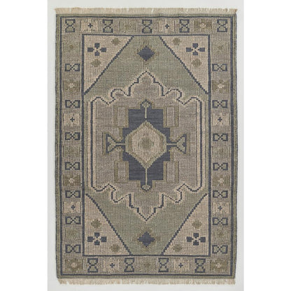 Traditional Rectangle Area Rug, Blue, 8' X 10'