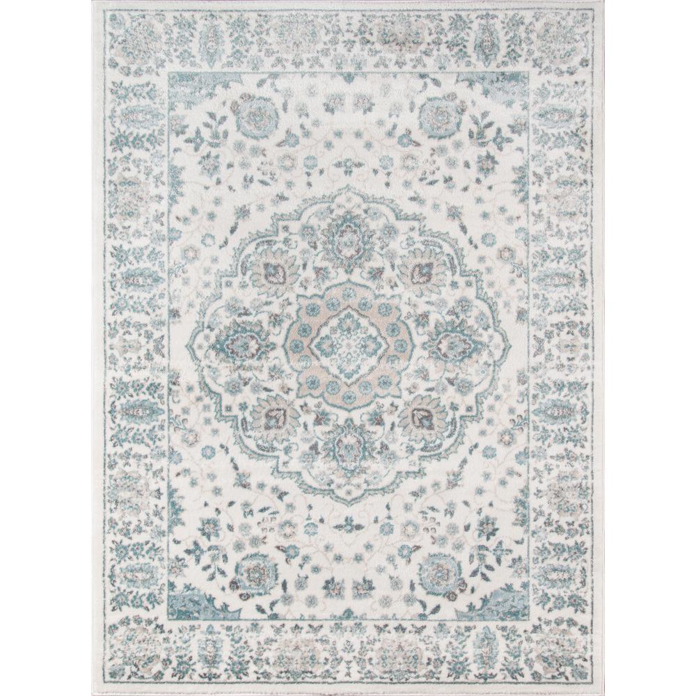 Traditional Rectangle Area Rug, Ivory, 9'3" X 12'6"