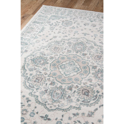 Traditional Rectangle Area Rug, Ivory, 9'3" X 12'6"