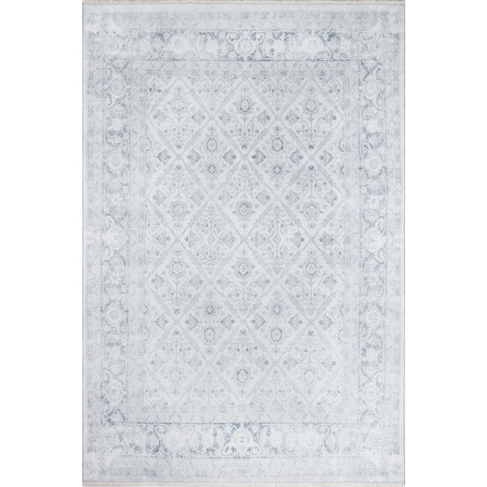 Traditional Rectangle Area Rug, Grey, 9'6" X 12'6"