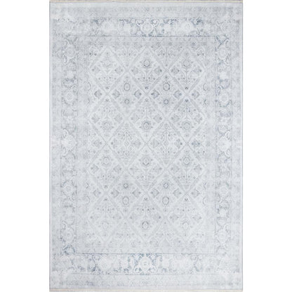 Traditional Rectangle Area Rug, Grey, 9'6" X 12'6"