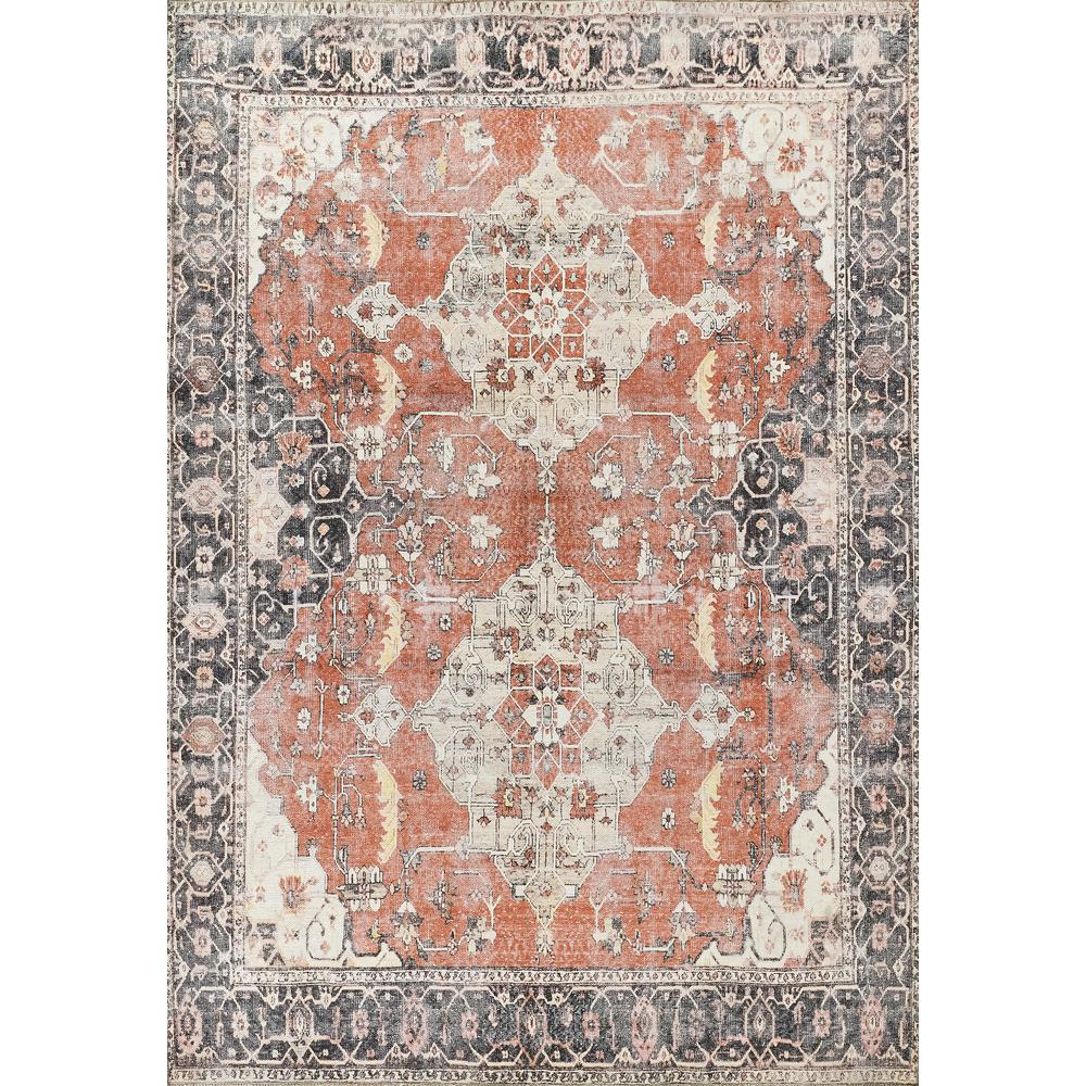 Traditional Rectangle Area Rug, Rust, 9'6" X 12'6"