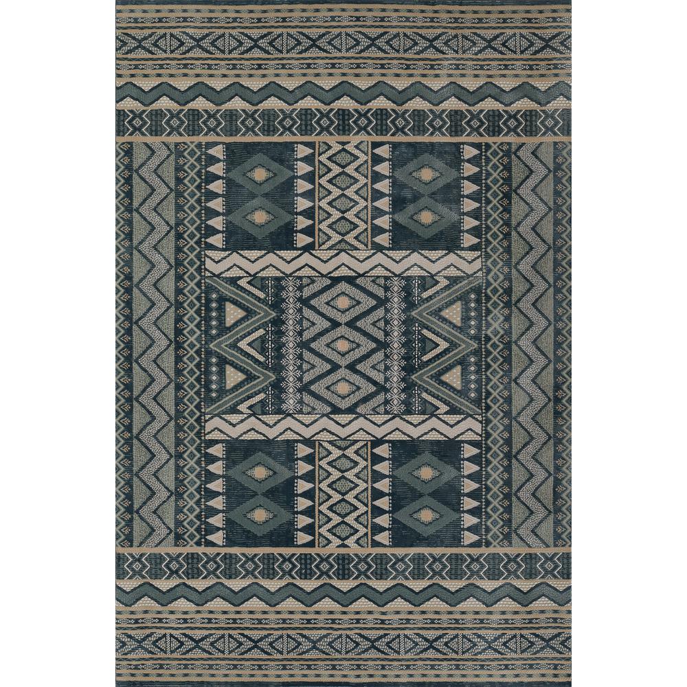 Contemporary Rectangle Area Rug, Blue, 8'11" X 12'6"